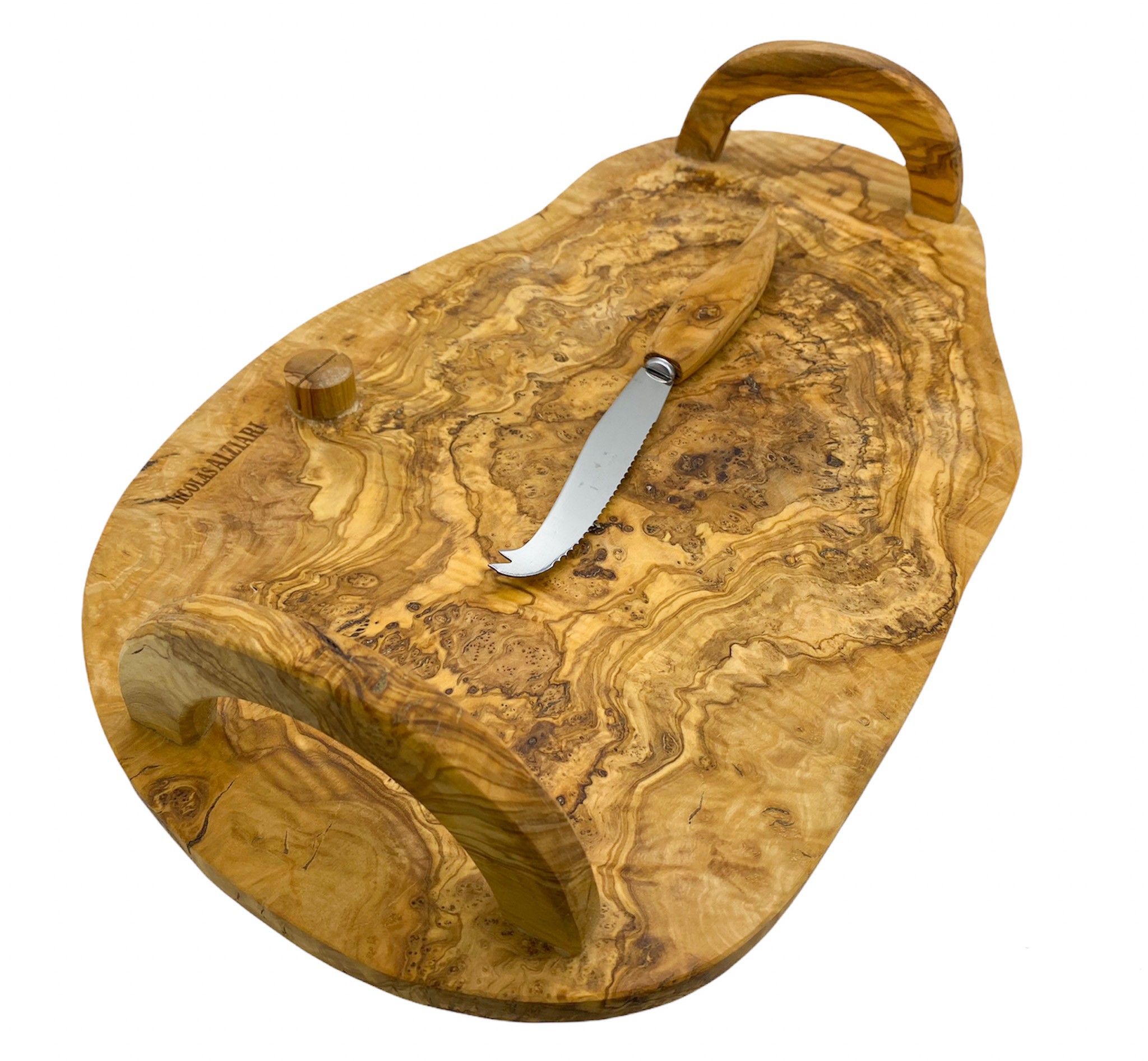 Cheese tray + handles + knives 44X24 cm
