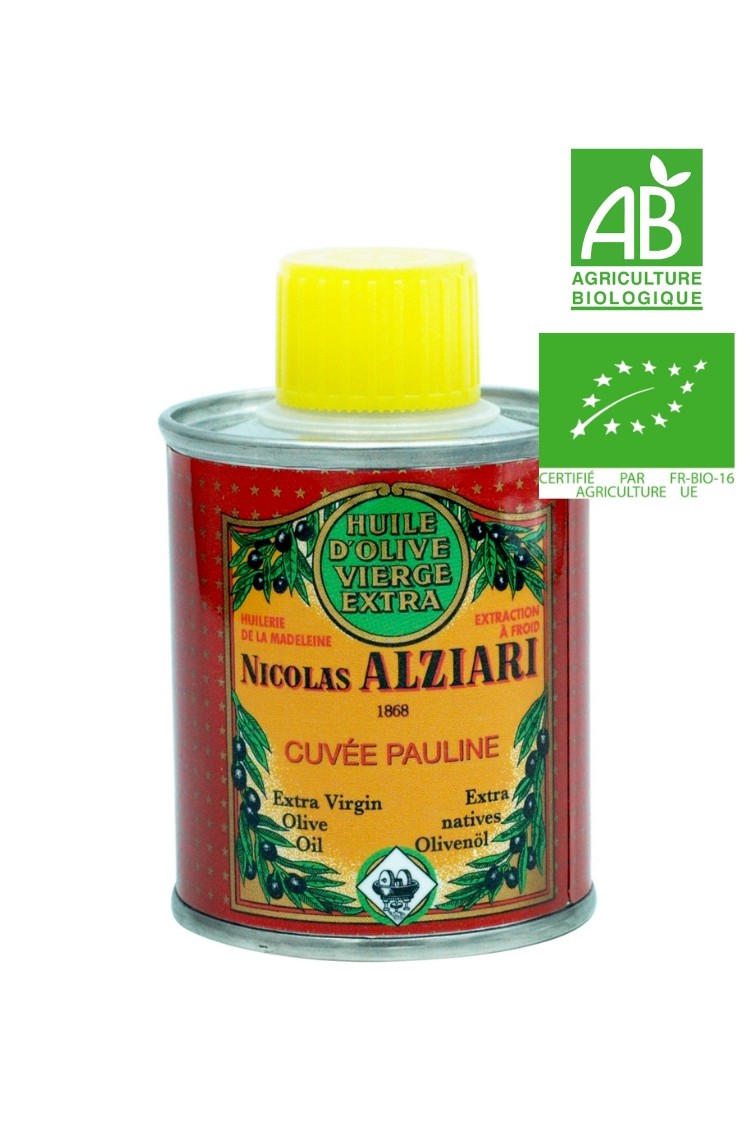 Bidon métal de 3 litres biologique. Huile d'Olive Vierge Extra