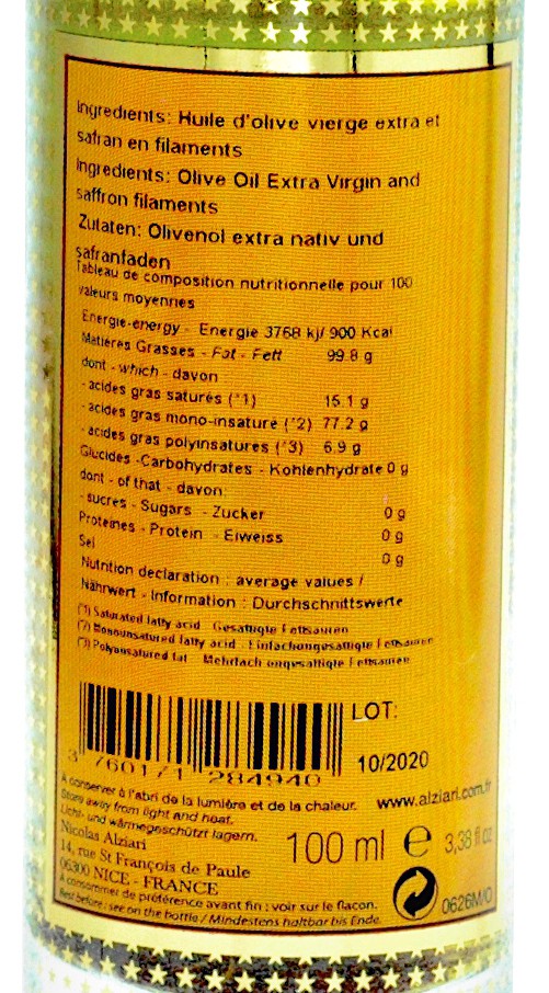 Buy Extra Virgin Olive Oil With Saffron