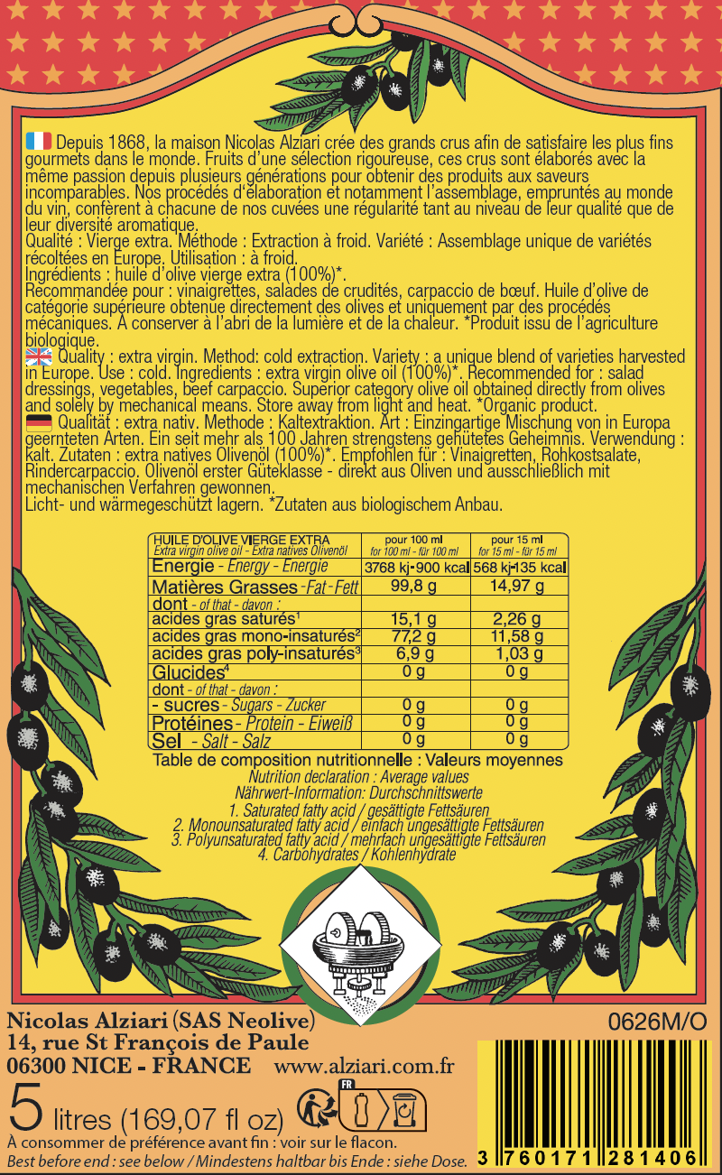 olive oil -buy olive oil intense and fruity - Can 5L olive oil