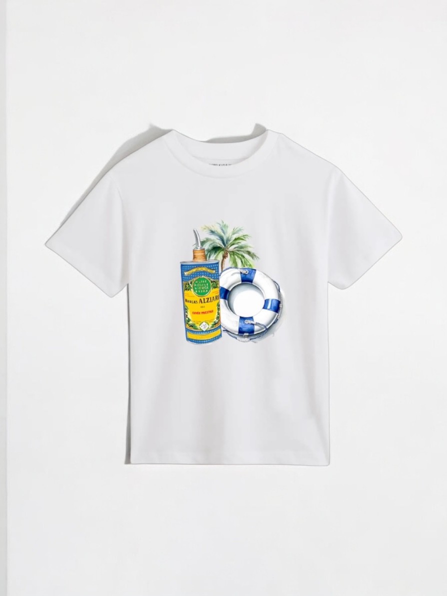 MEN'S T-SHIRT - NICOLAS ALZIARI - OLIVE - WHITE