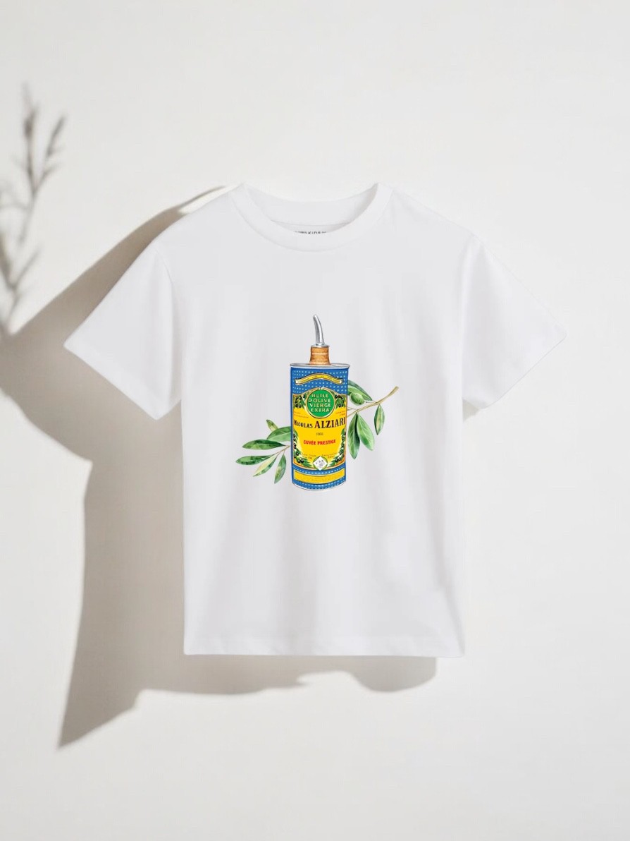 T-SHIRT - KIDS - NICOLAS ALZIARI - OLIVE - WHITE