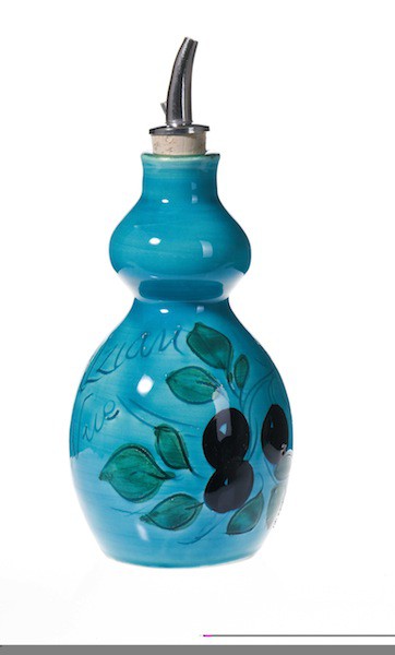 Huilier double rond 15 cm Turquoise (Poterie de Vallauris)