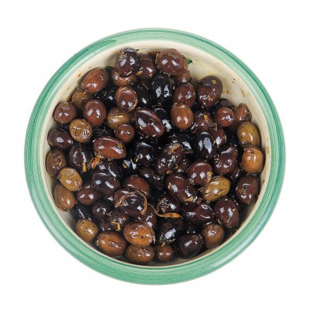 Olives : oil, orange’s peel, Herbs of Provence 125 gr