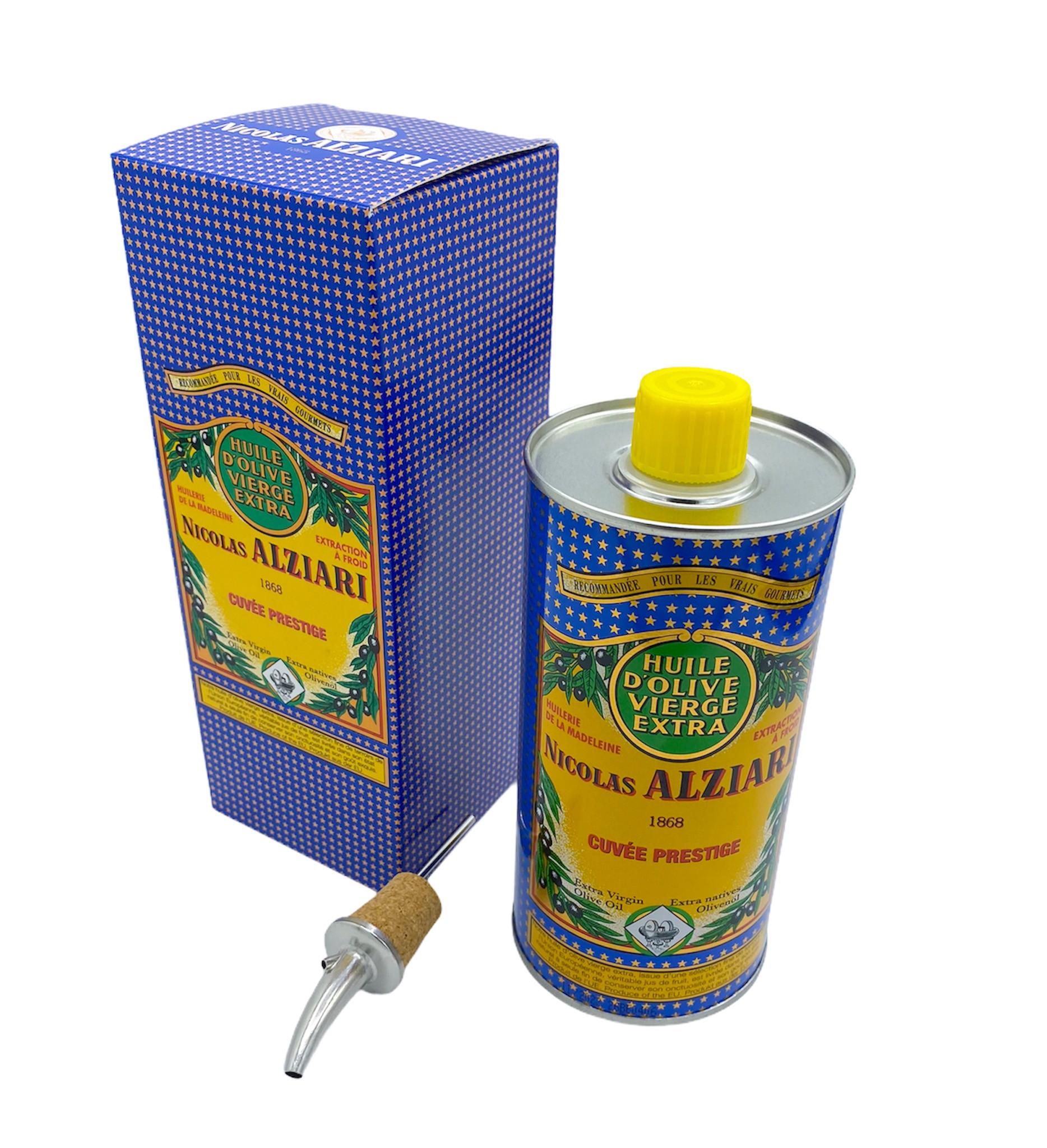 Blue box (Cuvée prestige 500 ml + pourer cap) 