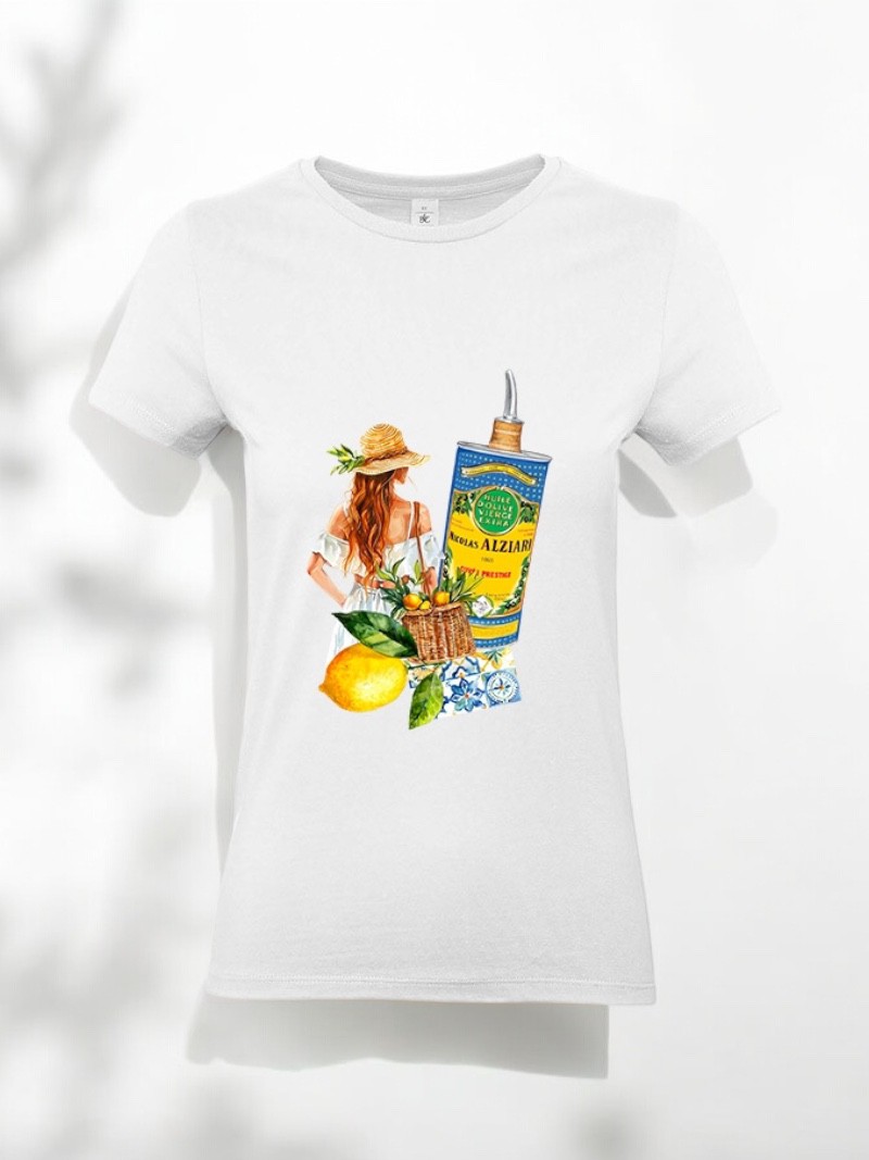 T-Shirt - WOMEN- Nicolas Alziari - CITRUS - White