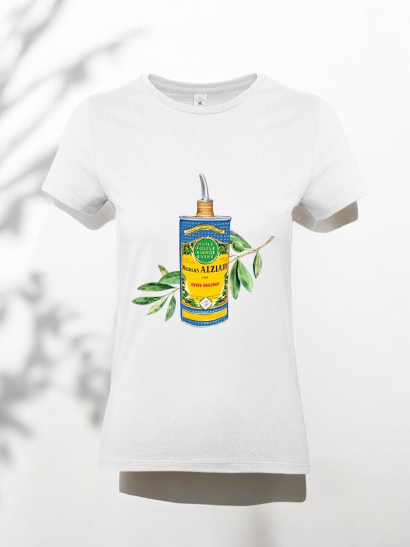 T-SHIRT - WOMEN- NICOLAS ALZIARI - OLIVE - WHITE