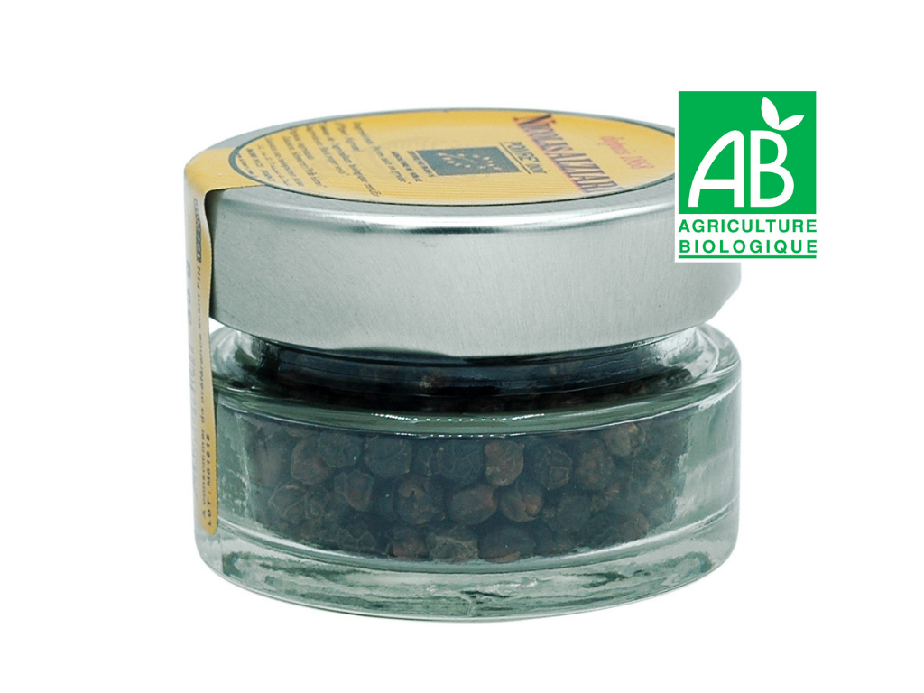 Poivre noir BIO en grain pot 30g - Spices - DELICATESSEN