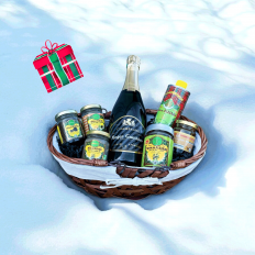 Gold and green Christmas box