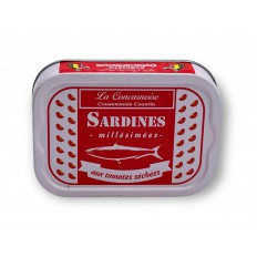 Sardines in olive oil and dried tomatoes 115gr - La Concarnoise
