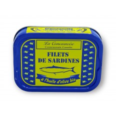Sardine fillets in organic olive oil 115gr - La Concarnoise