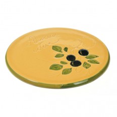 Repose plat jaune 21,5 cm (poterie de Vallauris)