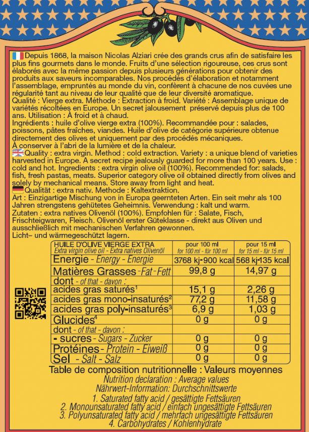 Bidon 5 L  Huile d'olive cuvée PRESTIGE