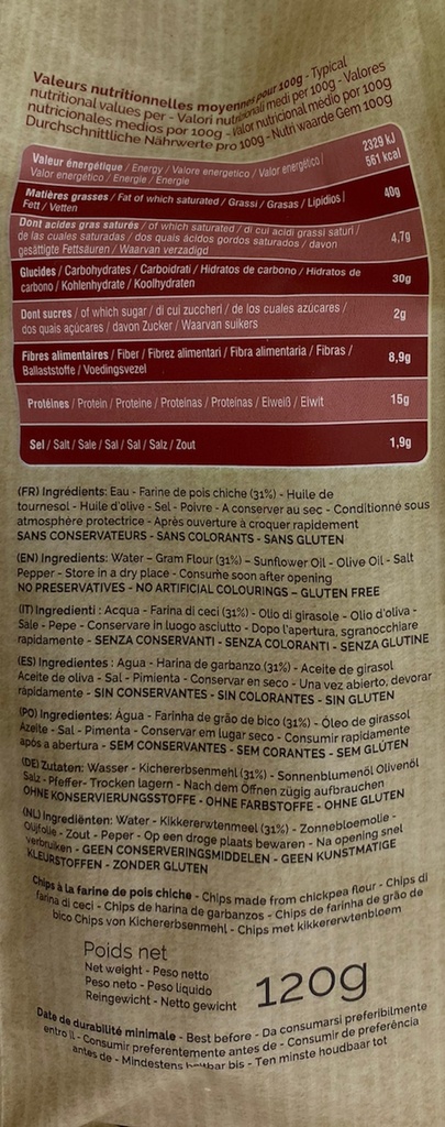 Socca Chips Nature (paquet 120g)