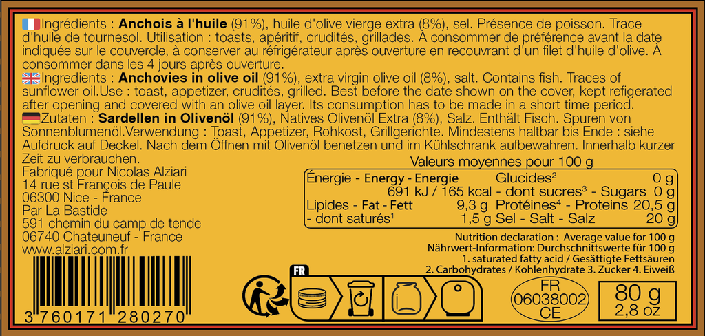 Anchoiade 80 gr - Alziari