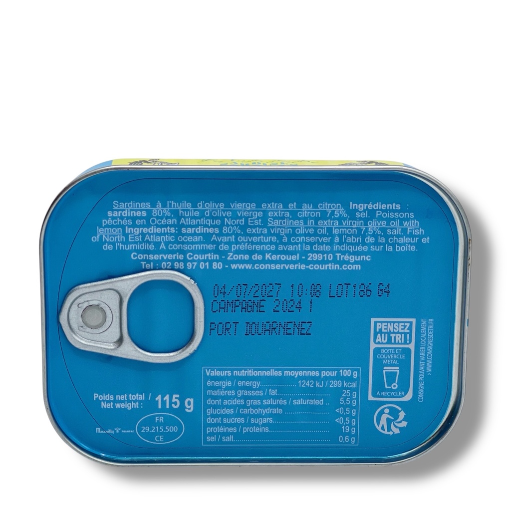 Sardines au citron 1/6 115 g - Courtin