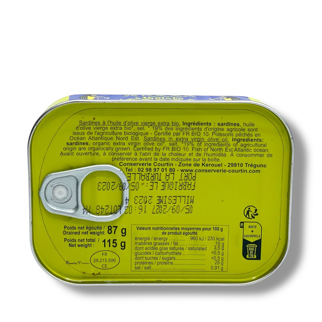 Sardines à l'huile d'olive 1/6 115 g - Courtin