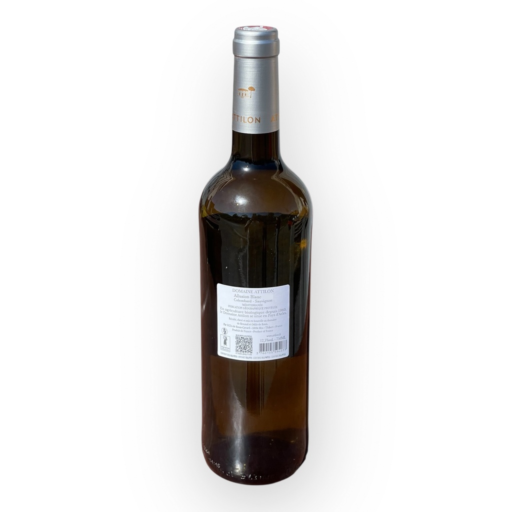 Vin BLANC Bio IGP Méditerranée* Allusion 75 cl - ATTILON 