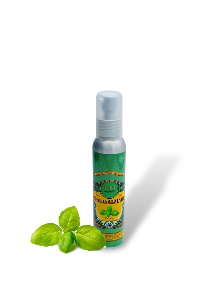 100ml Sprühflasche aromatisiertes Olivenöl Basilikum - Alziari