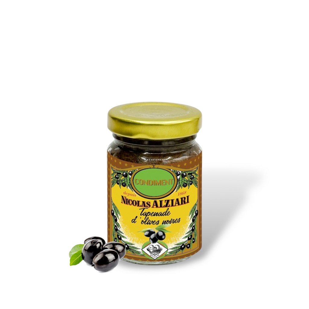 80g Glas schwarze Olivenpaste mit Sardellen / Tapenade