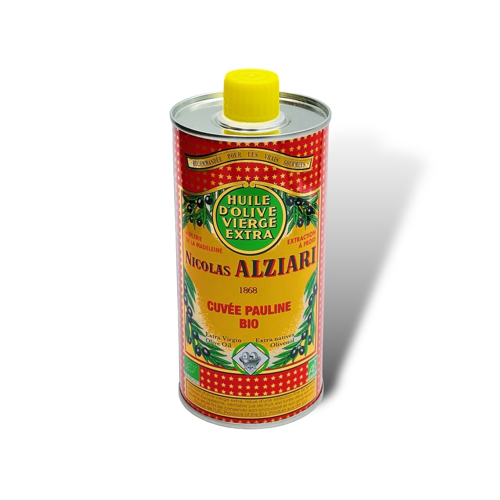 500ml tin Olive oil fruity and intense - Cuvée Pauline - ORGANIC* - Alziari 