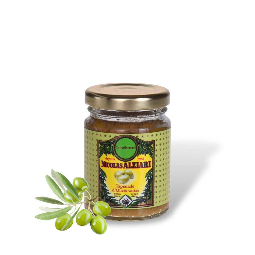 80g jar green olive tapenade - Alziari