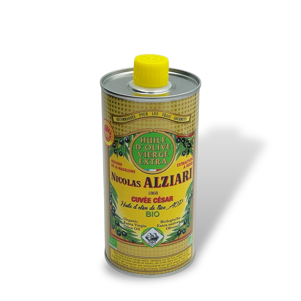 500ml tin extra virgin olive oil Cuvée César PDO Nice ORGANIC* - Alziari
