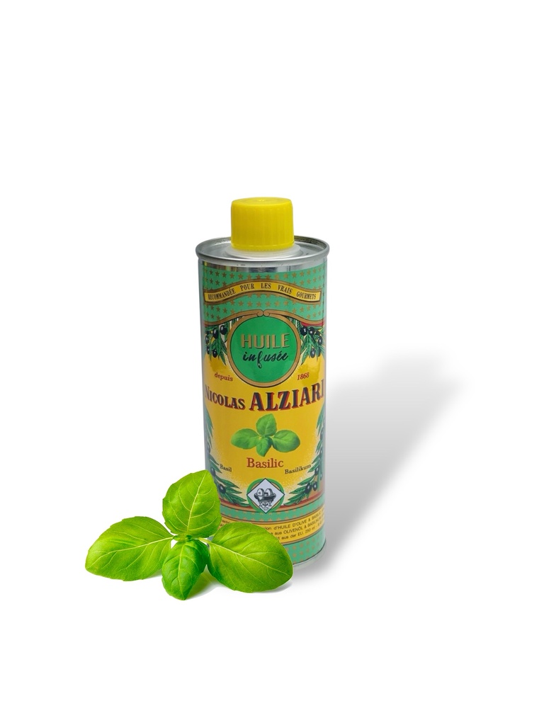 250ml Dose infundiertes Olivenöl Basilikum - Alziari