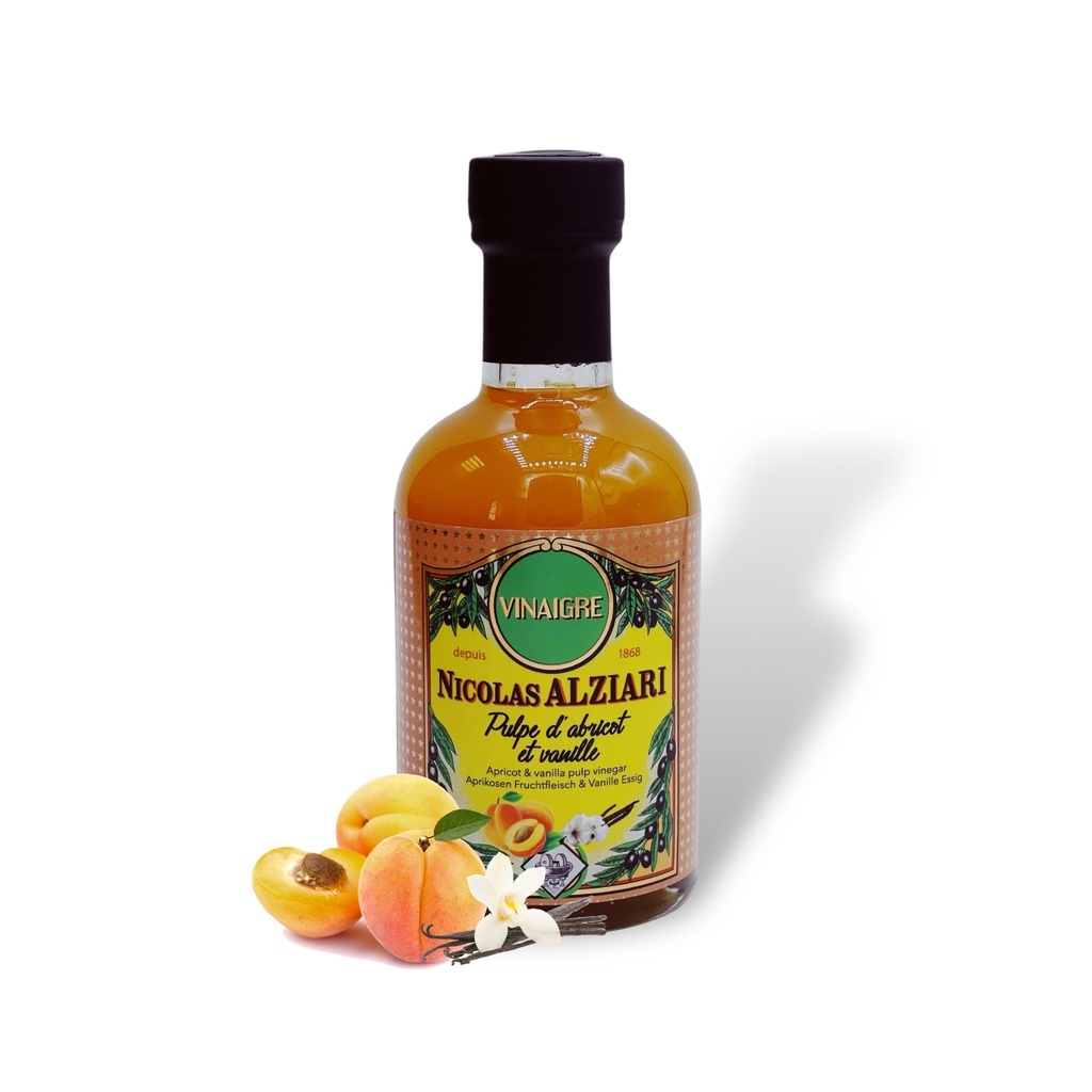 Vinaigre à la pulpe d'Abricot et Vanille 200 ml - Alziari