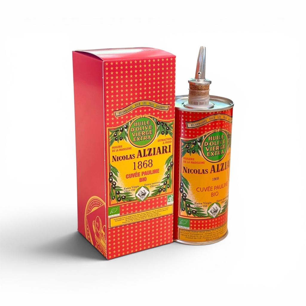 Etui rouge : CUVÉE PAULINE BIO* 500 ml + Bec Verseur - Alziari