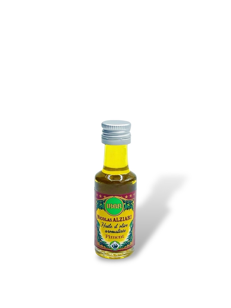 20ml miniature glass bottle Olive oil Chili flavored - Alziari