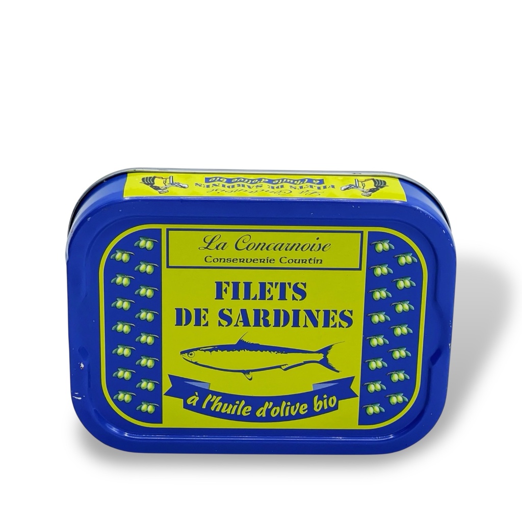 115g tin FILETS of sardines 1/6 in olive oil - Courtin