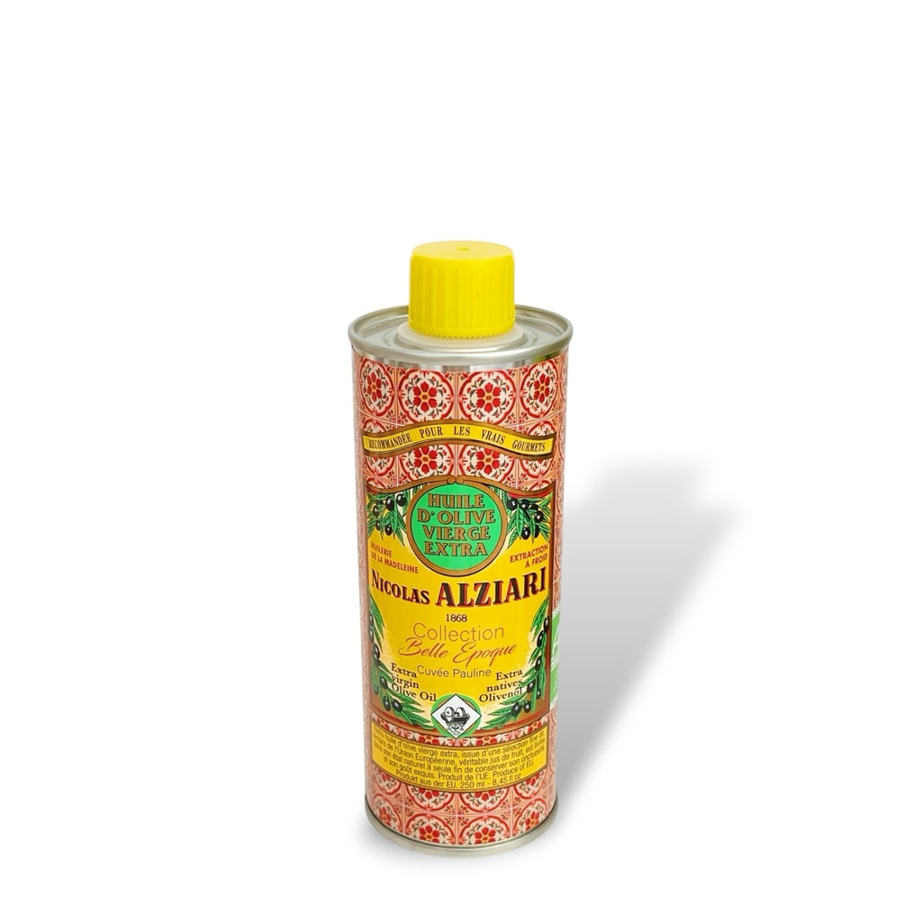 250ml tin Extra Virgin Olive oil - Cuvée PAULINE ORGANIC* - edition BELLE EPOQUE - Alziari 