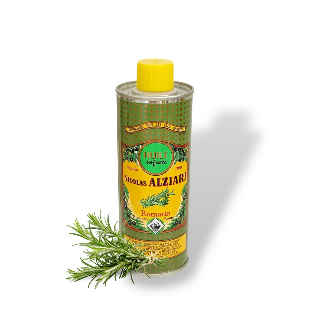 250ml Dose infundiertes Olivenöl ROSMARIN - Alziari 