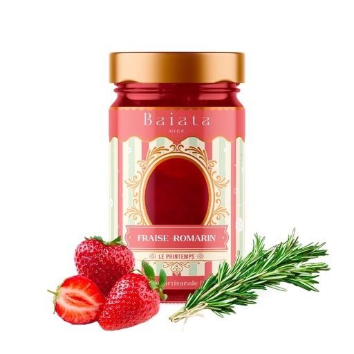 [6017] Fruchtgenuss Erdbeere und Rosmarin "Der Frühling" 230 g - Baiata