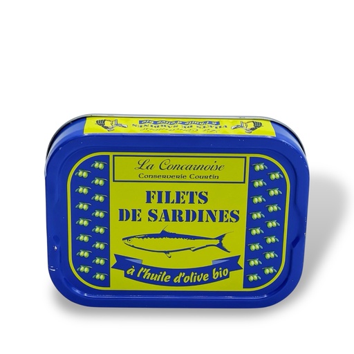 [5175] 115g tin FILETS of sardines 1/6 in olive oil - Courtin