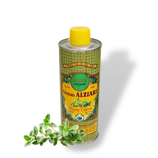 [5561] 250ml Dose infundiertes Olivenöl Zitronenthymian - Alziari 