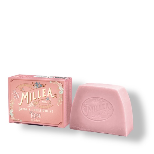 [5333] Savon solide à l’huile d’olive parfum ROSE 130 gr-  Millea