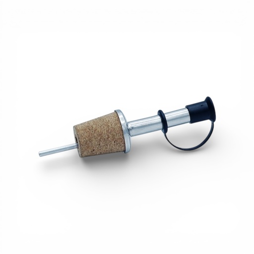 [1195] Bouchon verseur liège , acier + bouchon noir 