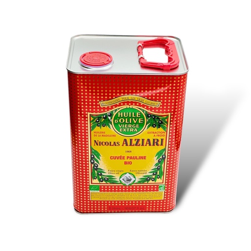 [1208] 5l tin Extra Virgin Olive oil - Cuvée Pauline ORGANIC* - Alziari 