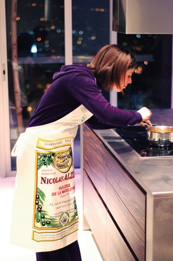 [4515] Alziari-Küchenschürze 72 x 96 cm (gewoben und bedruckt in Frankreich) - Alziari