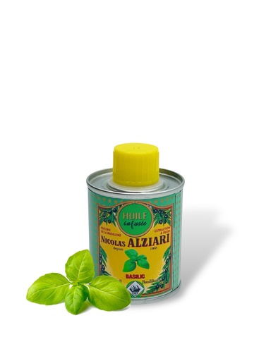[4557] Bidon huile d'olive BASILIC 100 ml - Alziari