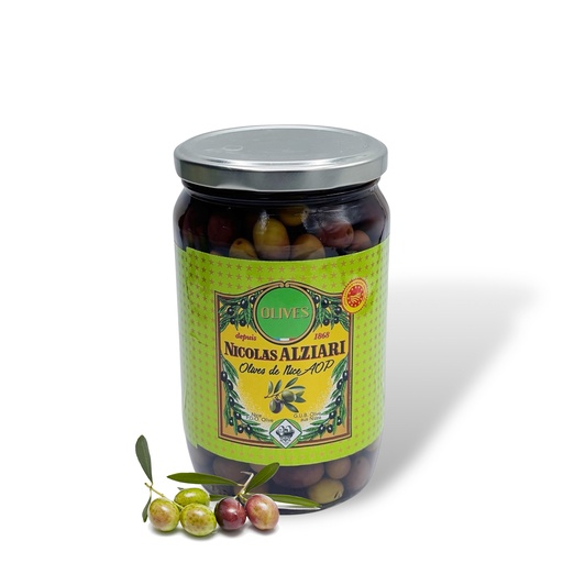 [1178] 480 g Glas GuB Oliven aus Nizza 
